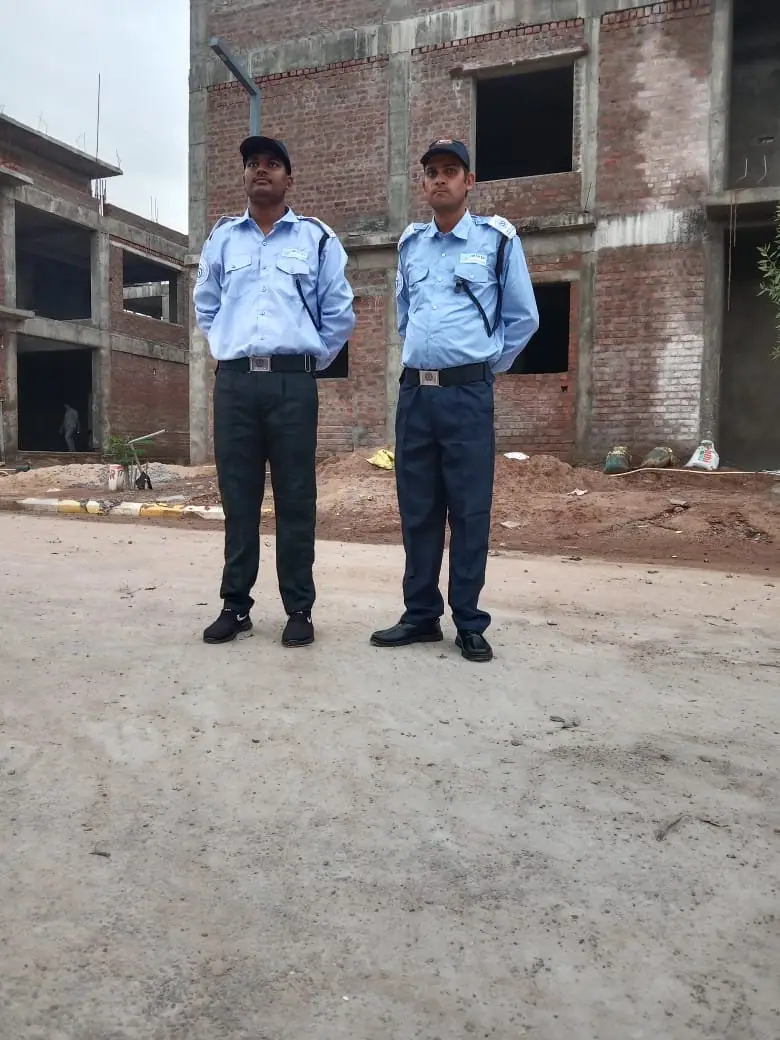 Security guards on duty at a construction site