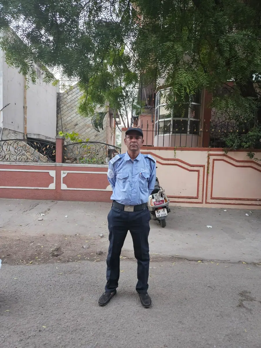 Security guard at the gate of a residential villa